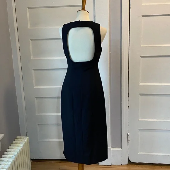NWT Zara Square Neck Fitted Midi Dress - Picture 6 of 17